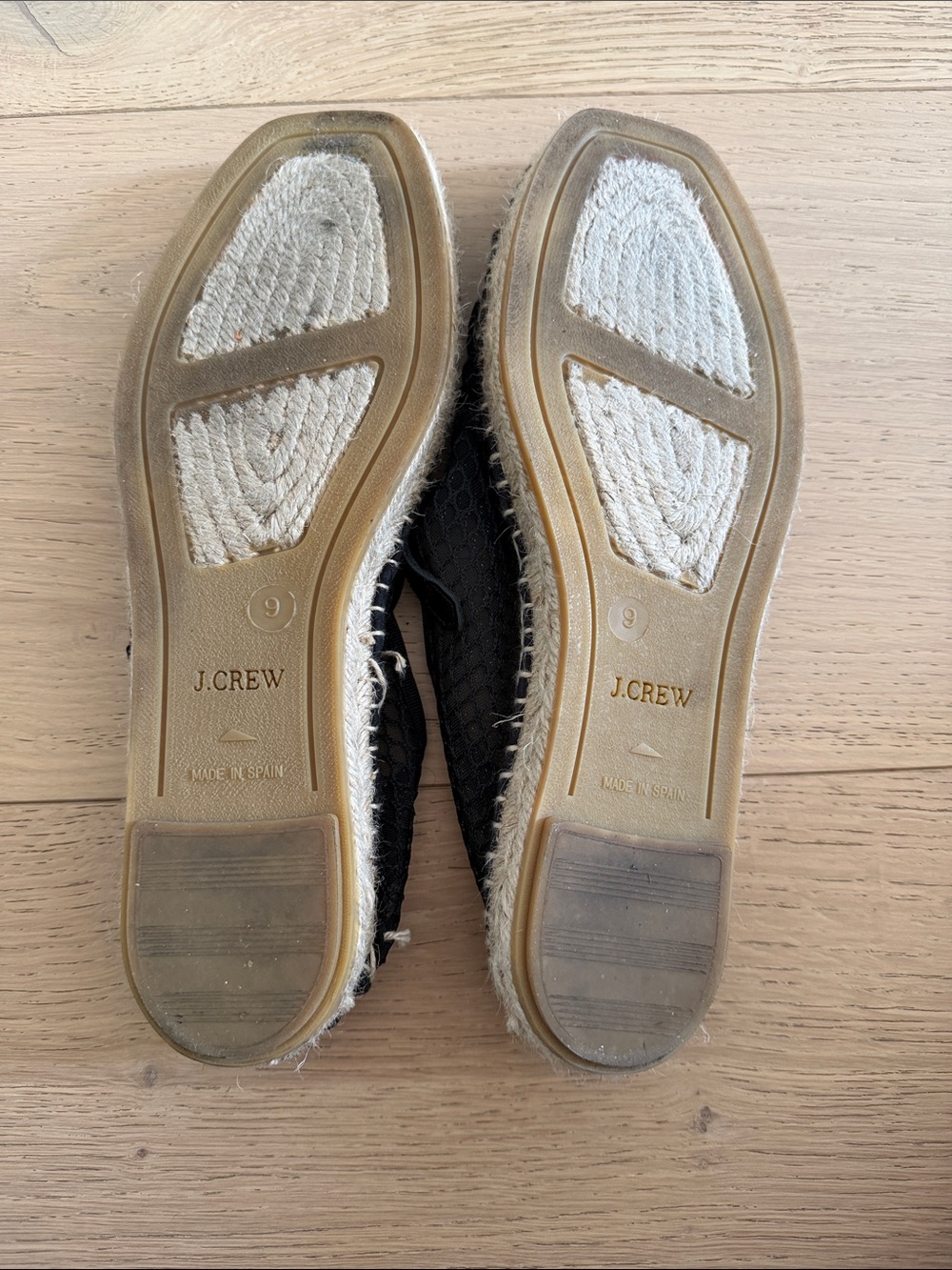 J. Crew Black Mesh Mary Jane Espadrilles with Cream Toe Cap - Picture 4 of 4